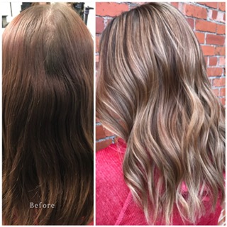 color correction for brunette hair with highlights