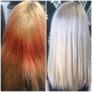 color correction brunette to balayage blonde