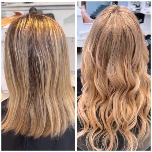 hair extension before and after